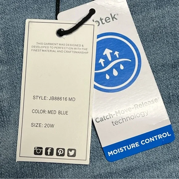 Judy Blue Jeans Womens 20W Wide Leg Crop Capri Stretch Style JB88616 New W/flaw - Picture 4 of 13